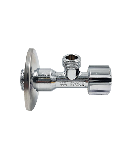 Angle valve 950 l/h chrome plated , handle ABS , rosace, without