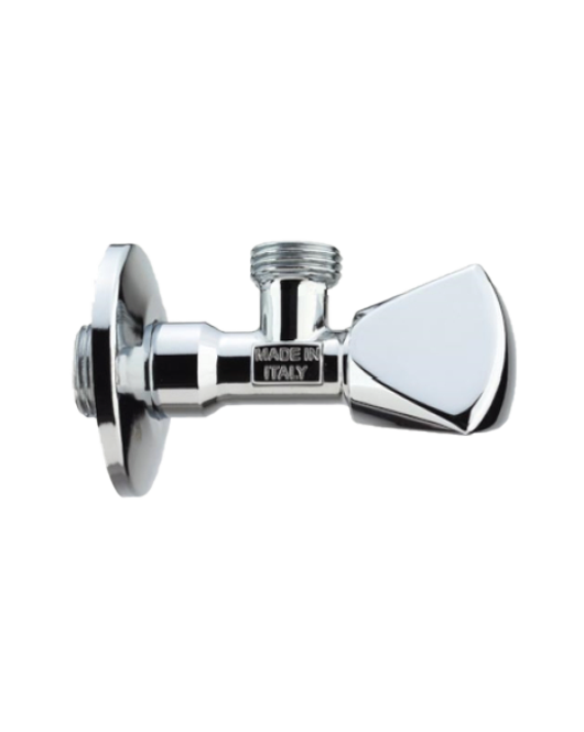 Angle valve 1300 l/h with cover plate,without nut, chrome plated
