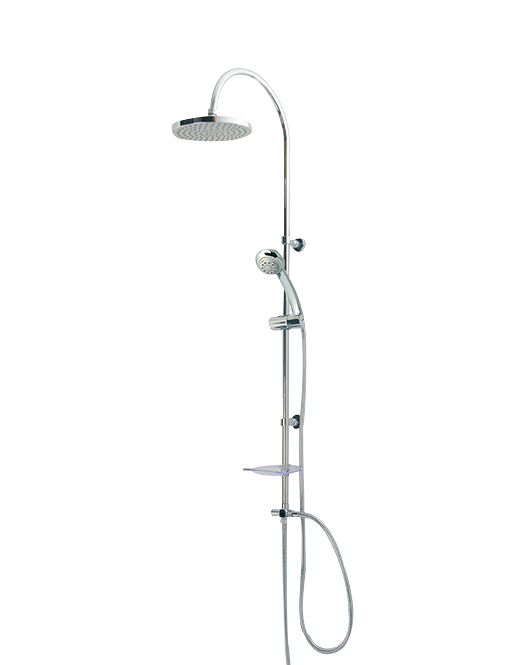 External shower column with shower head, monospray handshower and sliding holder 590