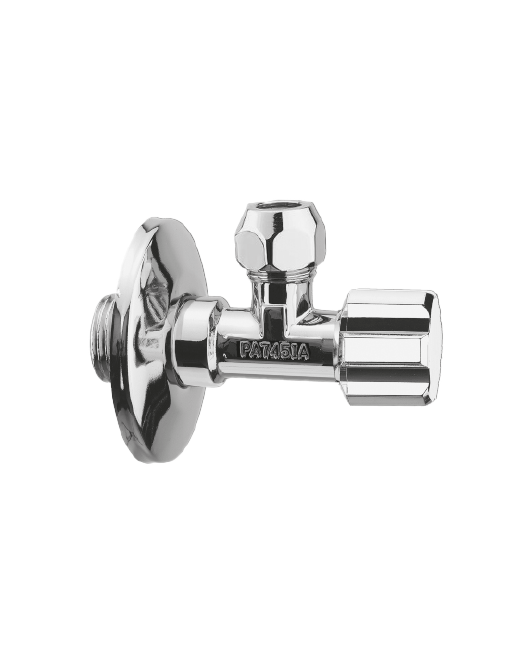 Angle valve 950 l/h with cover plate,handle ABS, chrome plated